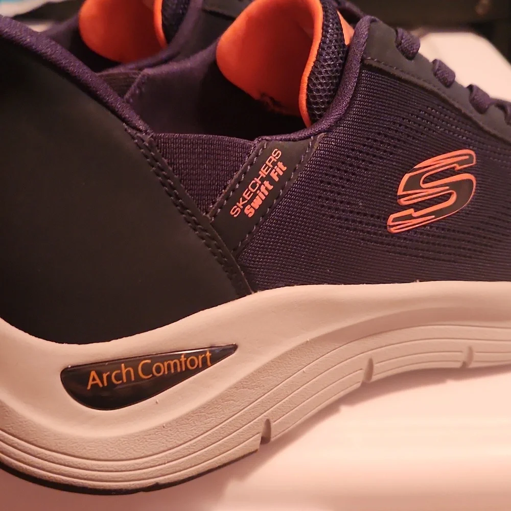 Skechers Men's Navy Athletic Shoes Slip On Size 10 - Picture 5 of 15